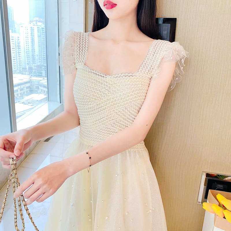 Sleeveless Sling Chiffon Dress