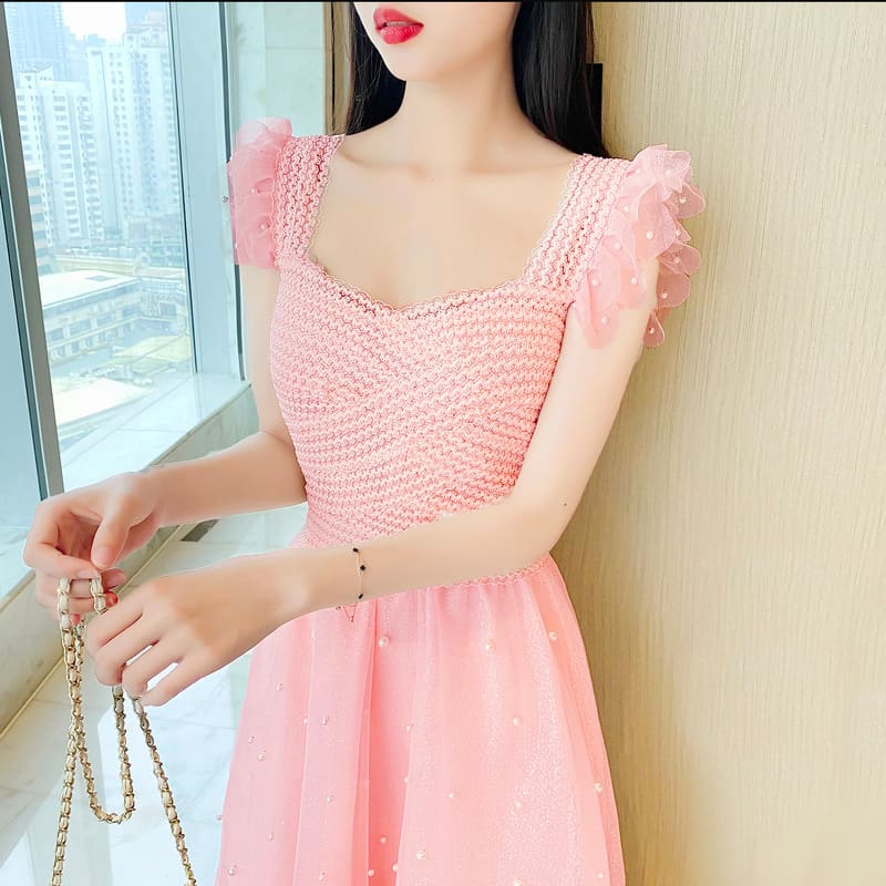 Sleeveless Sling Chiffon Dress