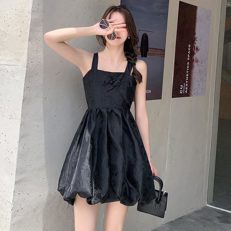 Sling Puffy Sweet Mini Dress