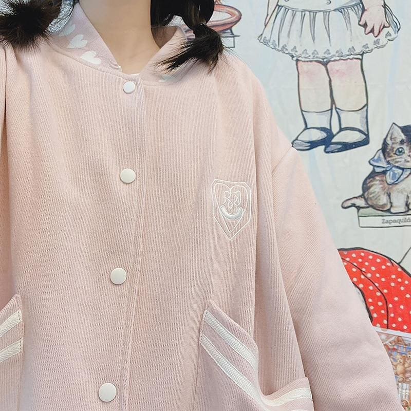 Soft Girl Baseball Jacket Pastel Kawaii Aesthetic - kawaii 