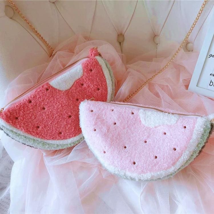 Soft Watermelon Pastel Kawaii Aesthetic Purse Bag - kawaii 