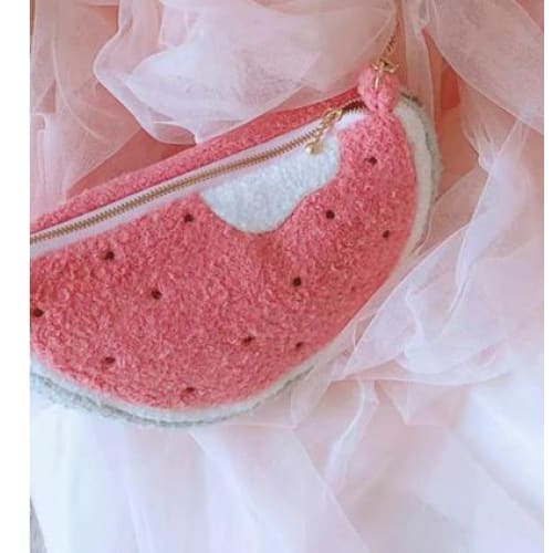 Soft Watermelon Pastel Kawaii Aesthetic Purse Bag - kawaii 