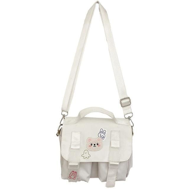 Solid Color Cute Cartoon Sticker Bear Crossbody Bag MK15763 - KawaiiMoriStore