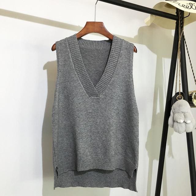 Spring Awakening - V-neck Knitted Vest - vest