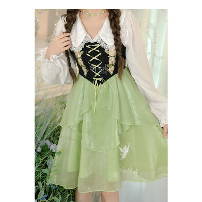 Spring Lovely Flower Girl Green Dress ON622 - dress