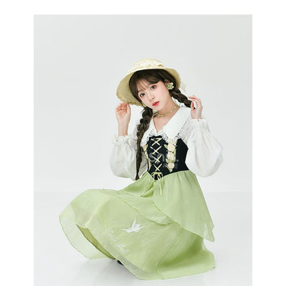 Spring Lovely Flower Girl Green Dress ON622 - dress