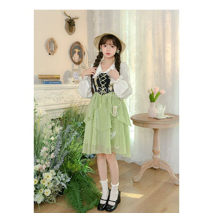 Spring Lovely Flower Girl Green Dress ON622 - dress