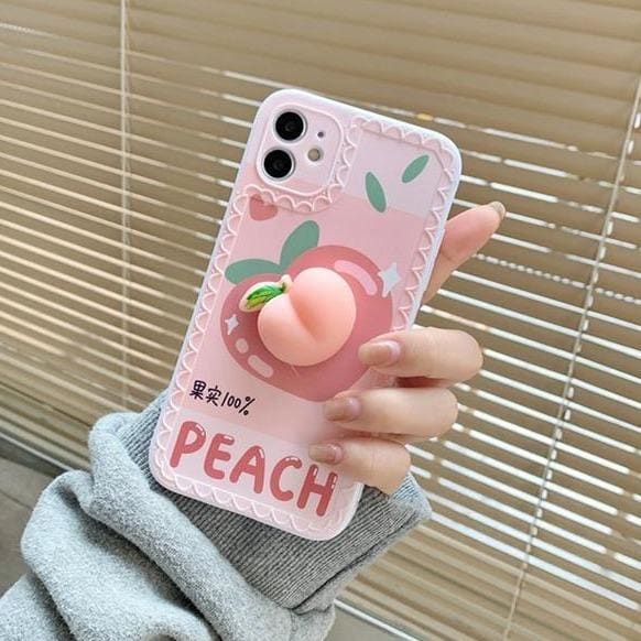 Squishy Pastel Kawaii Peach Phone Case for iphone7/7plus/8/8P/X/XS/XR/XS Max/11/11 pro/11 pro max/12/12pro/12mini/12pro max MK16081 - KawaiiMoriStore