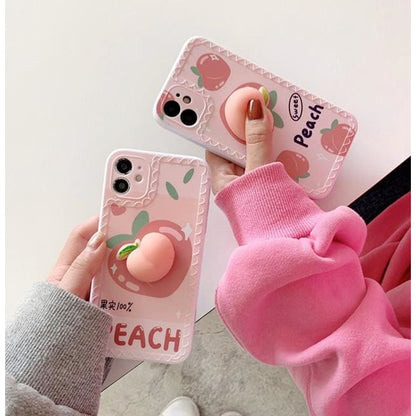 Squishy Pastel Kawaii Peach Phone Case for iphone7/7plus/8/8P/X/XS/XR/XS Max/11/11 pro/11 pro max/12/12pro/12mini/12pro max MK16081 - KawaiiMoriStore