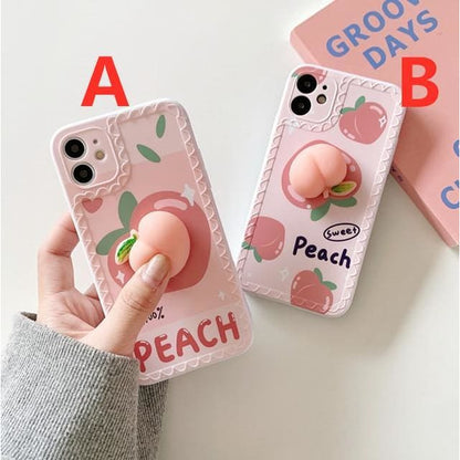 Squishy Pastel Kawaii Peach Phone Case for iphone7/7plus/8/8P/X/XS/XR/XS Max/11/11 pro/11 pro max/12/12pro/12mini/12pro max MK16081 - KawaiiMoriStore