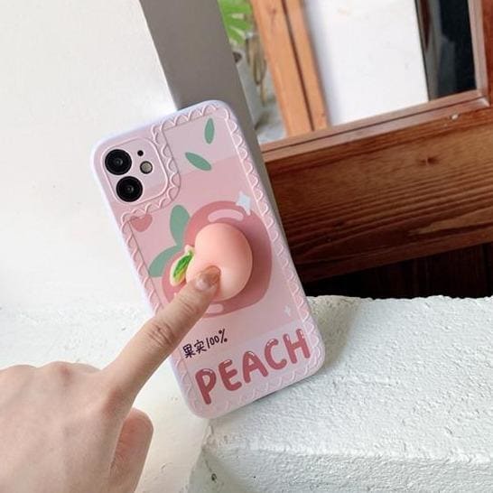 Squishy Pastel Kawaii Peach Phone Case for iphone7/7plus/8/8P/X/XS/XR/XS Max/11/11 pro/11 pro max/12/12pro/12mini/12pro max MK16081 - KawaiiMoriStore