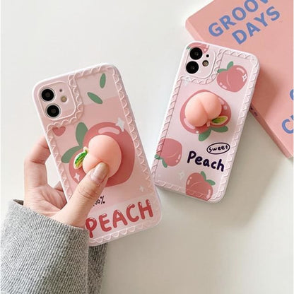 Squishy Pastel Kawaii Peach Phone Case for iphone7/7plus/8/8P/X/XS/XR/XS Max/11/11 pro/11 pro max/12/12pro/12mini/12pro max MK16081 - KawaiiMoriStore