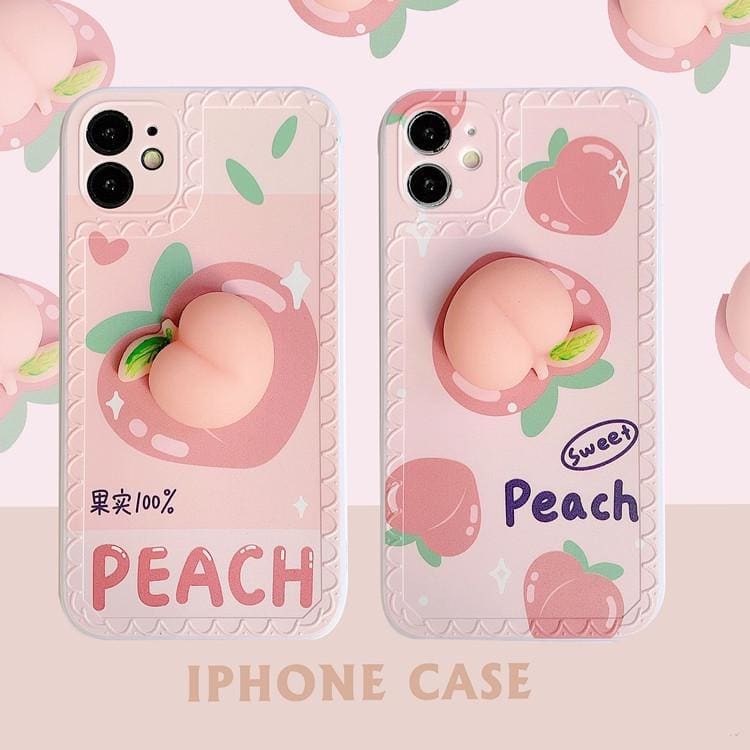 Squishy Pastel Kawaii Peach Phone Case for iphone7/7plus/8/8P/X/XS/XR/XS Max/11/11 pro/11 pro max/12/12pro/12mini/12pro max MK16081 - KawaiiMoriStore