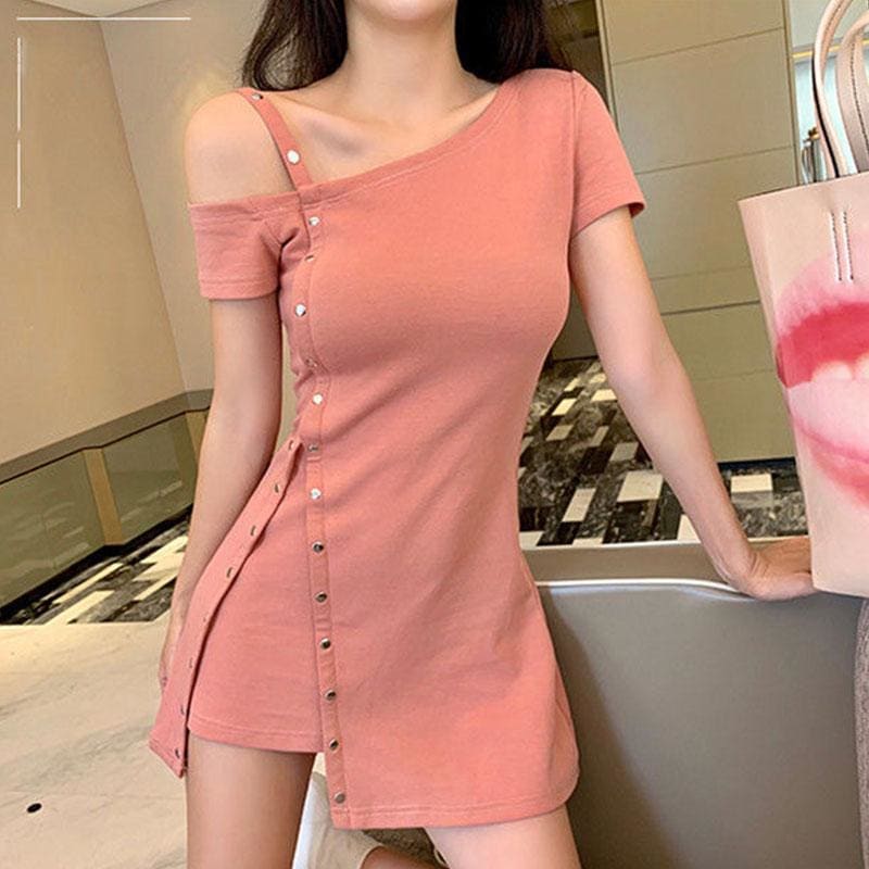 Strapless Camisole Metal Buckle Dress