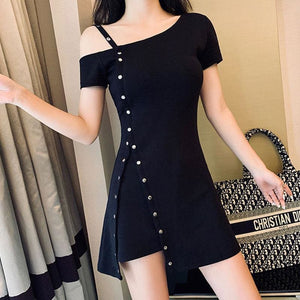 Strapless Camisole Metal Buckle Dress