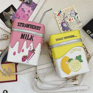 Strawberry Milk Lemonade Pink Yellow Pastel Shoulder Bag 