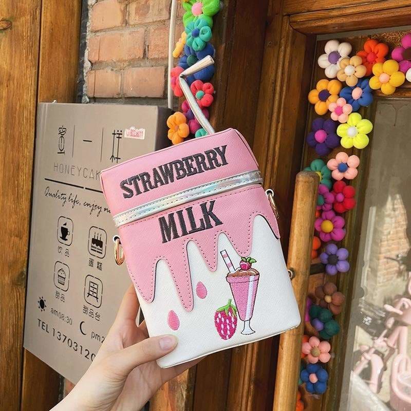 Strawberry Milk Lemonade Pink Yellow Pastel Shoulder Bag 