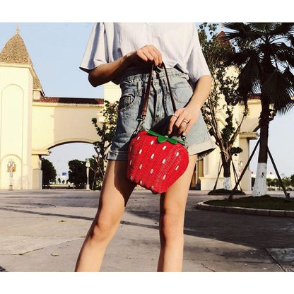 Strawberry Rattan Bag