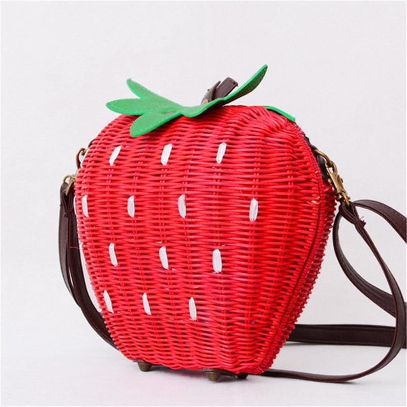 Strawberry Rattan Bag