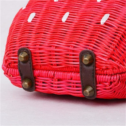 Strawberry Rattan Bag