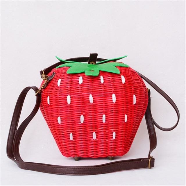 Strawberry Rattan Bag