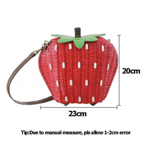 Strawberry Rattan Bag
