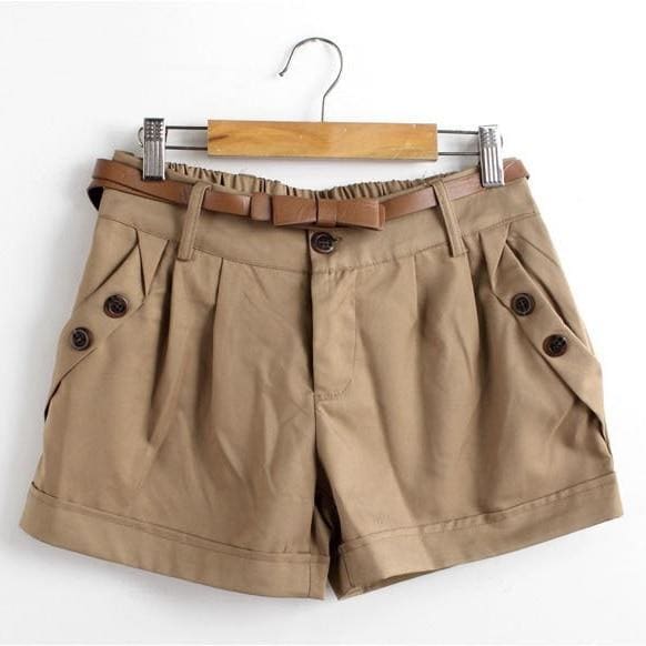 Summer Shorts England Style Casual Shorts Without Belt MK15032 - KawaiiMoriStore