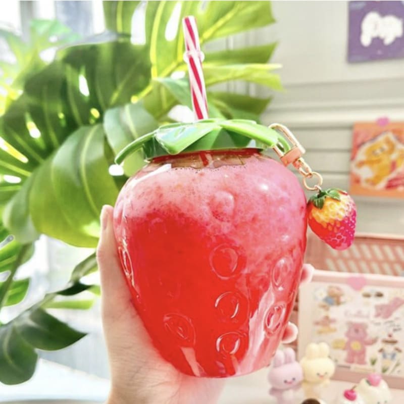 Summer Strawberry Plastic Cute Bottle MK16034 - KawaiiMoriStore