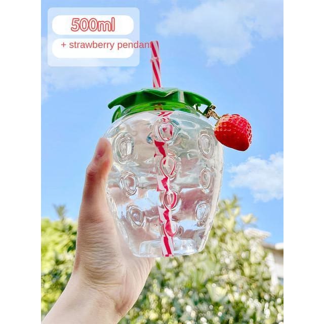 Summer Strawberry Plastic Cute Bottle MK16034 - KawaiiMoriStore