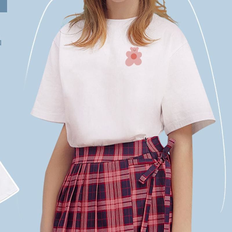 Sweet Bear Print Matching Best Friends Cotton T-shirt MK16015 - KawaiiMoriStore