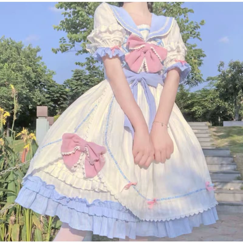 Sweet Bowknot Lolita Dress MK15828 - KawaiiMoriStore