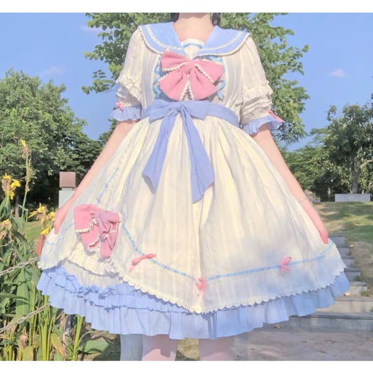 Sweet Bowknot Lolita Dress MK15828 - KawaiiMoriStore