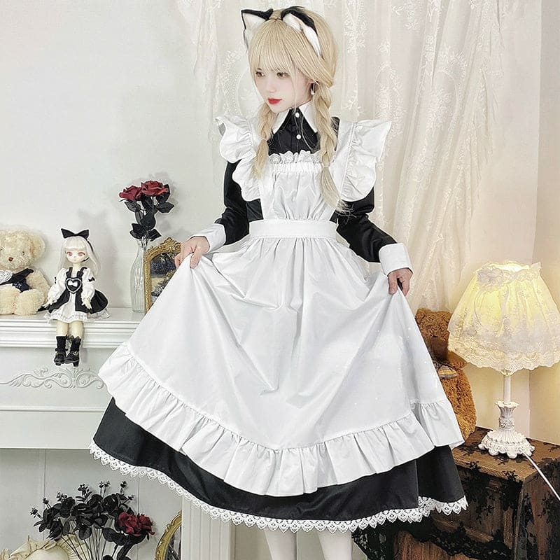 Sweet Classical Neko Maid Long Dress Short Sleeves ON656 -