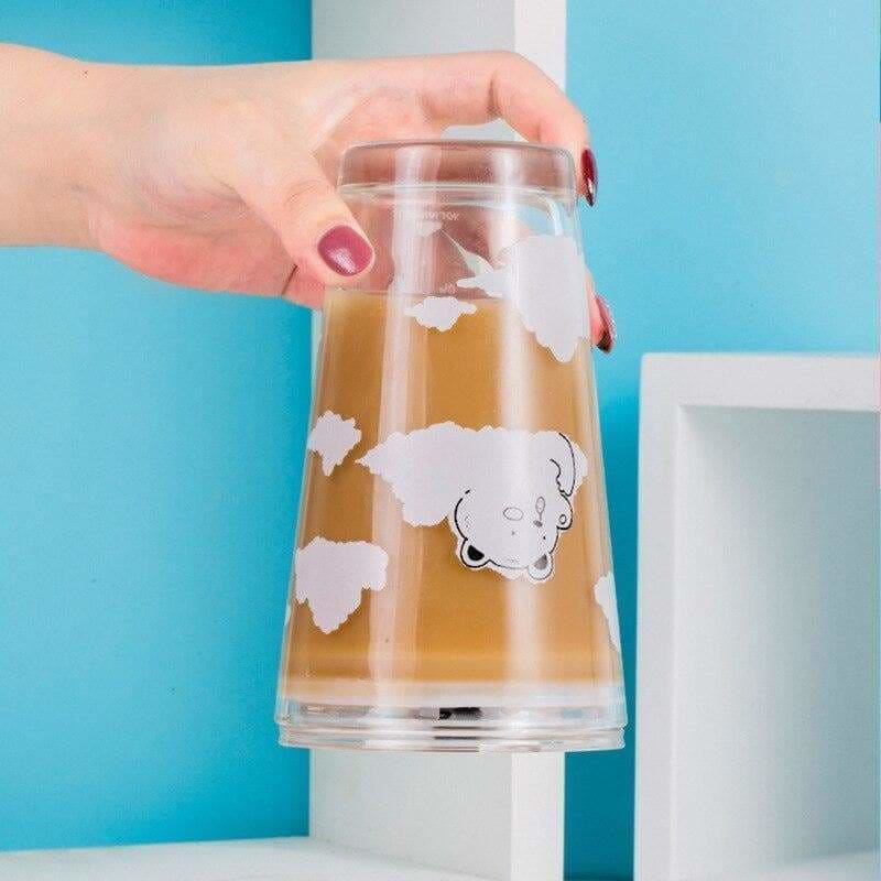 Sweet Clouds Bear Cute Transparent Cup MK16041 - Bottle