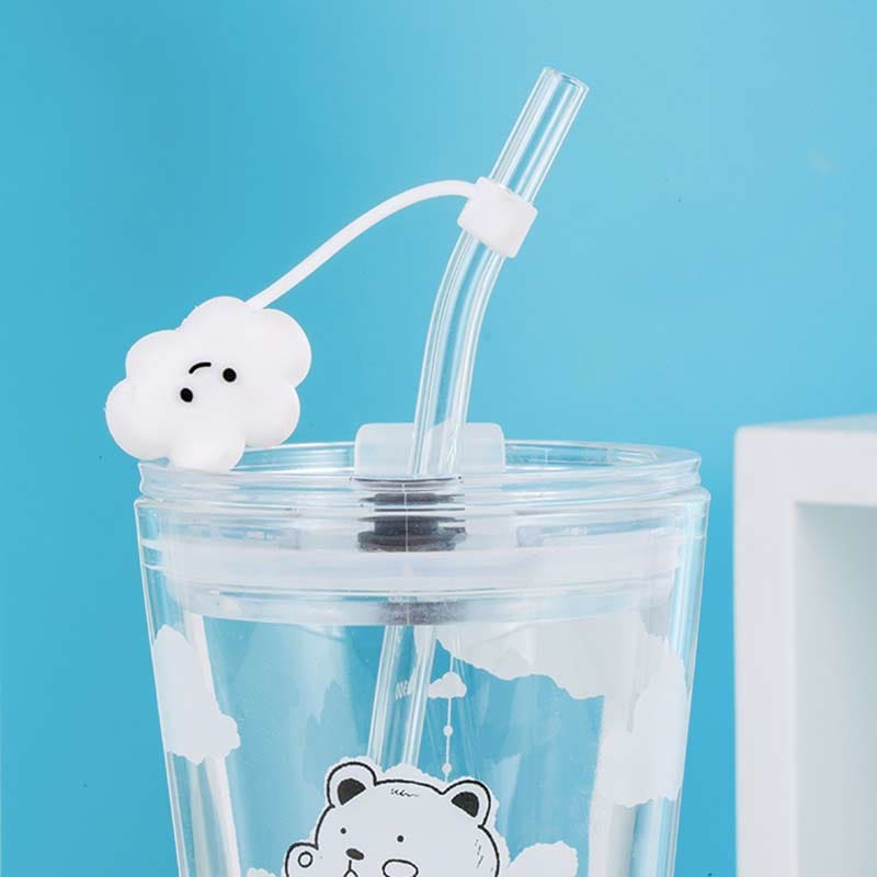 Sweet Clouds Bear Cute Transparent Cup MK16041 - Bottle