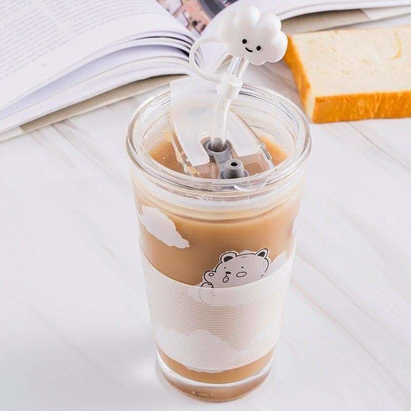 Sweet Clouds Bear Cute Transparent Cup MK16041 - Bottle