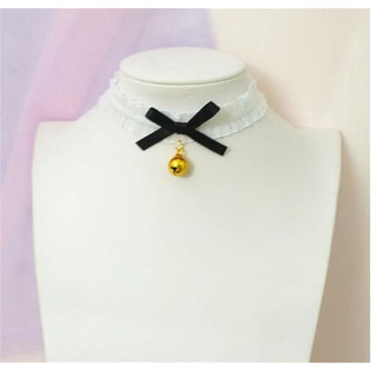 Sweet Cross Pendant Bownot Choker Cute Lolita Ribbon Chain Necklace MK079 - KawaiiMoriStore