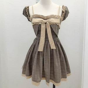 Sweet Cute Lolita Bow Flounce Dress MM1192 - KawaiiMoriStore
