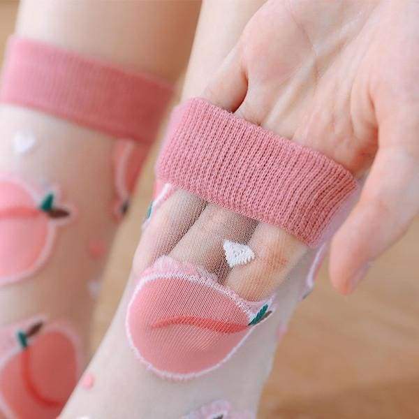 Sweet Cute Peach Socks MM1142 - KawaiiMoriStore