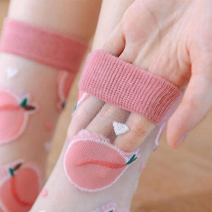 Sweet Cute Peach Socks MM1142 - KawaiiMoriStore