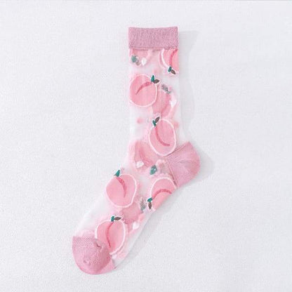 Sweet Cute Peach Socks MM1142 - KawaiiMoriStore