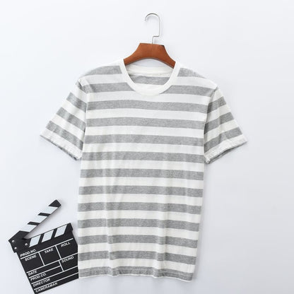 Sweet Cute Striped O-neck Short Sleeve T-shirts MK15835 - 