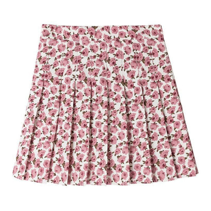 Sweet Floral A-line Pleated Skirt MK15096 - KawaiiMoriStore