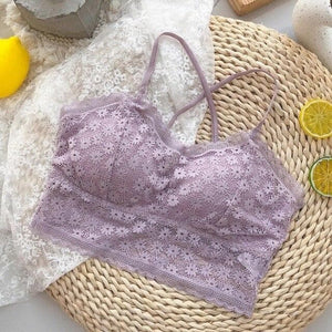 Sweet Lace Solid Color Hollow Out Sling Underwear MK15376 - 