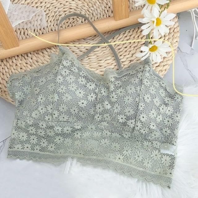 Sweet Lace Solid Color Hollow Out Sling Underwear MK15376 - 