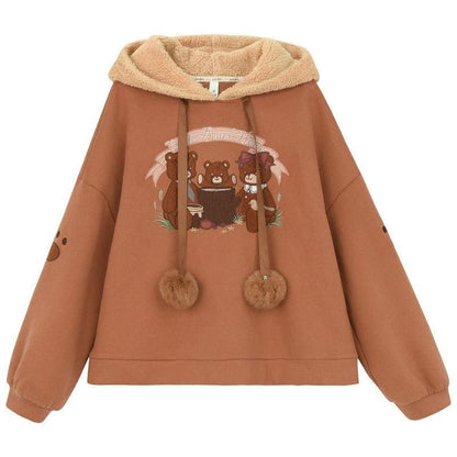 Sweet Little Bear Ears Hoodie Pullover MK0826 - KawaiiMoriStore