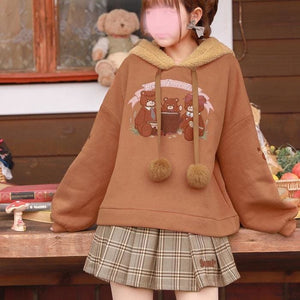 Sweet Little Bear Ears Hoodie Pullover MK0826 - KawaiiMoriStore