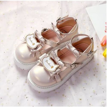 Sweet Lolita Low Heels Bowknot Square  Buckle Straps  Cosplay Shoes MK15580 - KawaiiMoriStore