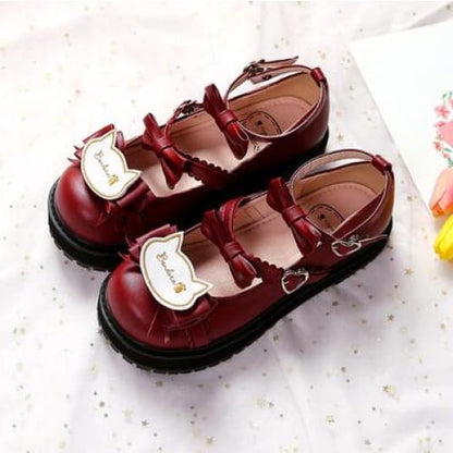 Sweet Lolita Low Heels Bowknot Square  Buckle Straps  Cosplay Shoes MK15580 - KawaiiMoriStore