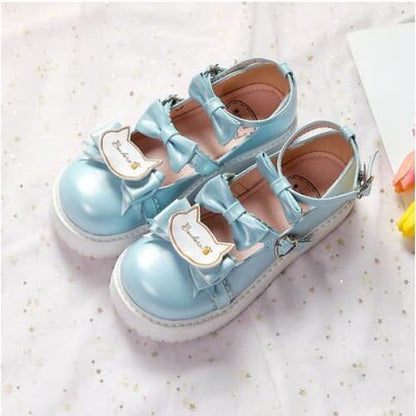 Sweet Lolita Low Heels Bowknot Square  Buckle Straps  Cosplay Shoes MK15580 - KawaiiMoriStore